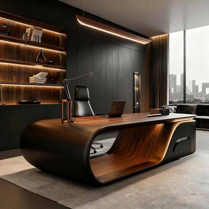 Office Furniture Manufacturers - Lüks Modern L Şeklinde Yönetici Ofis
