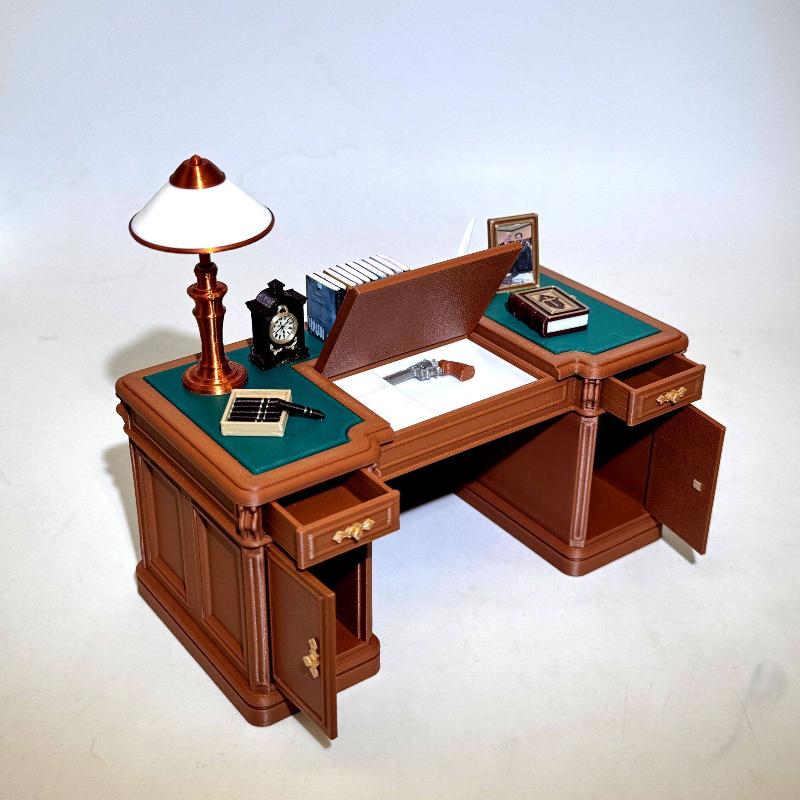 Office Furniture And Desks - 1:12 Ölçekli Dollhouse Mini Vintage Ofis