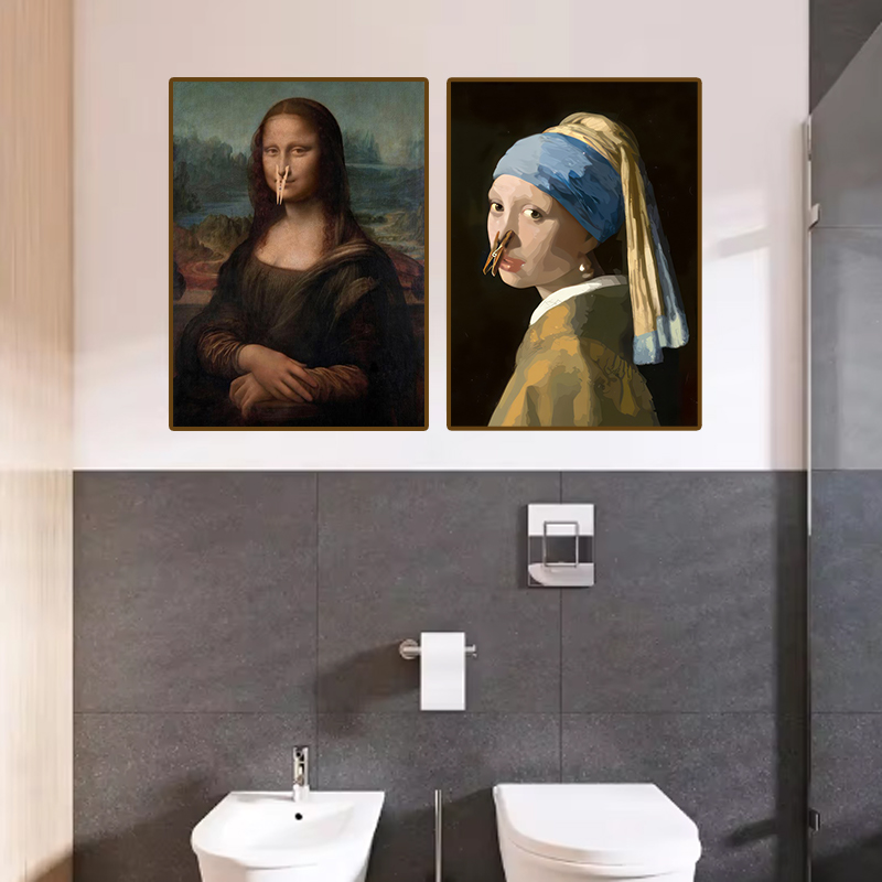 1 adet Komik Soyut Banyo Tuval - Office Furniture Home incelemesi ve fiyatı